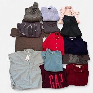 Clothing Lot 14 pcs Shirts Sweaters Name Brand GAP Bulk Bundle